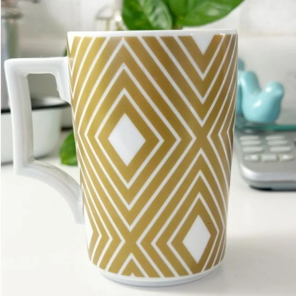 Starbucks x Rosanna 2013 Germany Gold White Diamond‎ Pattern 12 oz